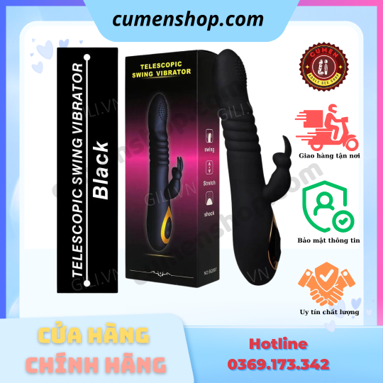 Dương vật giả Boqi Telescopic Swing G Spot Rabbit 18 mode chính hãng
