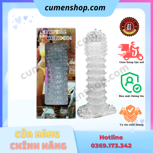 Bao cao su đôn dên Crystal Condom Gai Nhỏ tăng kích thước chính hãng