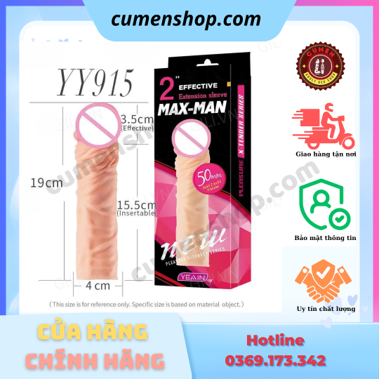 Bao cao su đôn dên Max-Man YY915 tăng kích thước chính hãng