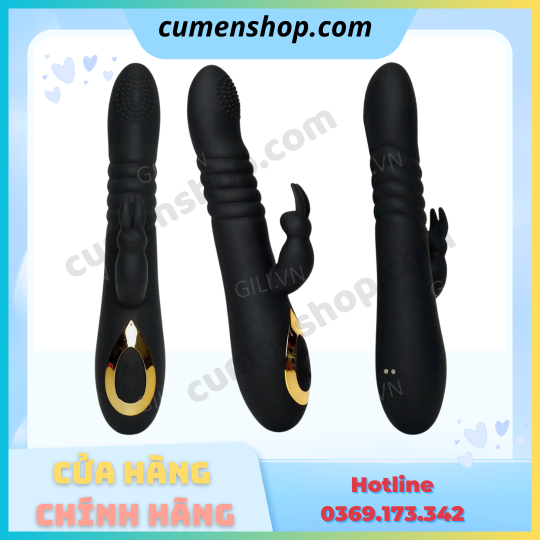 Dương vật giả Boqi Telescopic Swing G Spot Rabbit 18 mode chính hãng