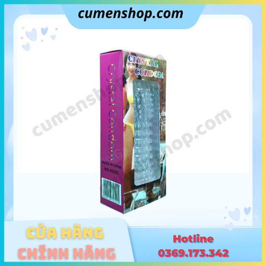 Bao cao su đôn dên Crystal Condom Gai Nhỏ tăng kích thước chính hãng
