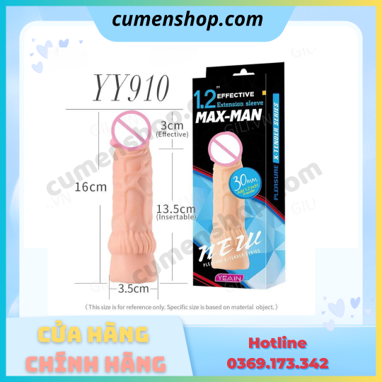 Bao cao su đôn dên Max-Man YY910 tăng kích thước chính hãng