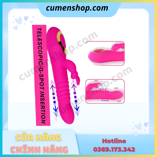 Dương vật giả Boqi Telescopic Swing G Spot Rabbit 18 mode chính hãng