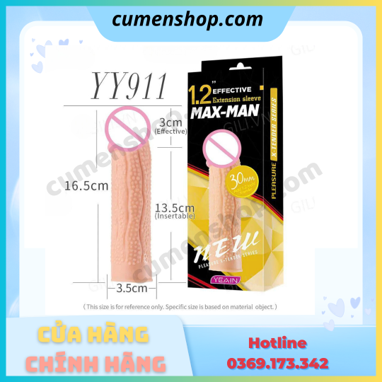 Bao cao su đôn dên Max-Man YY911 tăng kích thước chính hãng