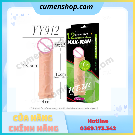 Bao cao su đôn dên Max-Man YY912 tăng kích thước chính hãng