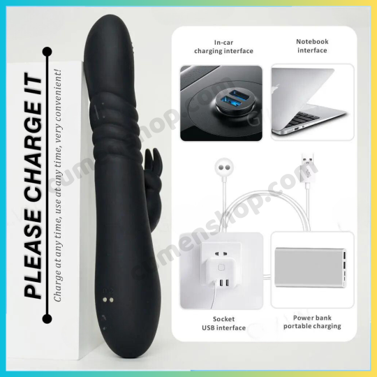 Dương vật giả Boqi Telescopic Swing G Spot Rabbit 18 mode chính hãng