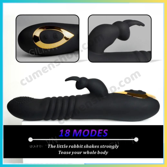 Dương vật giả Boqi Telescopic Swing G Spot Rabbit 18 mode chính hãng
