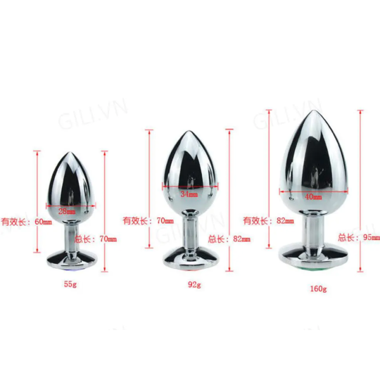 ST MS Plug Hậu Môn Đính Đá - L